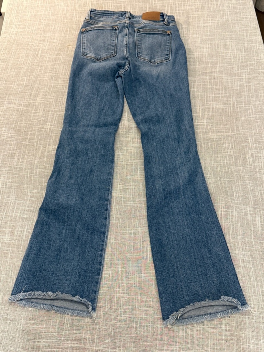 Judy Blue Bootcut Jeans Distressed Raw Hem Mid Rise 5/27 - Picture 4 of 10